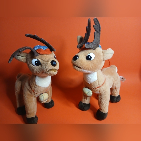 Vintage 1999 Stuffins Inc ,Rudolph the red nose reindeer stffed plush,lot of two - Picture 1 of 8
